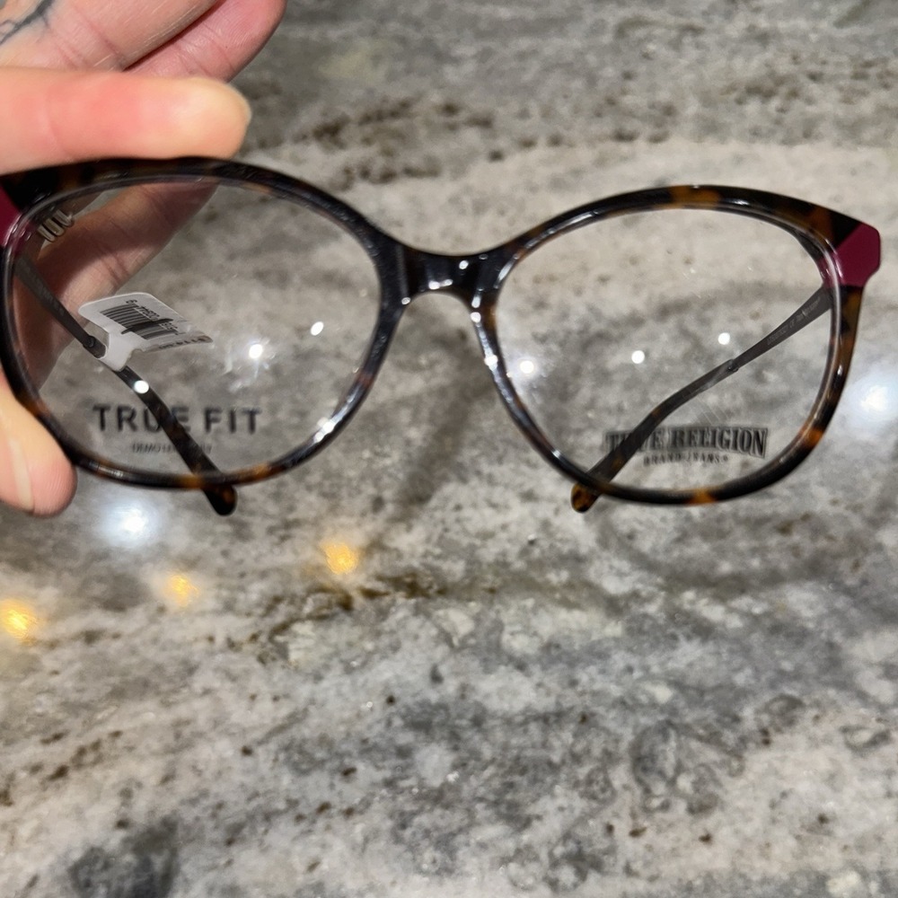 NWT True Religion Eyeglass Frames Michelle LT50878321 Tortoise Red 56-16-145